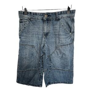 Urban Heritage Men's Blue patchwork Y2k Denim Shorts size 30